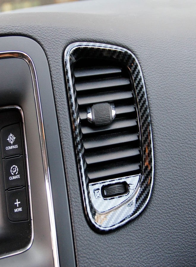 crosselec Carbon fiber dashboard air vent cover AC outlet trim kit for Dodge Durango 2011-2020 - Image 3